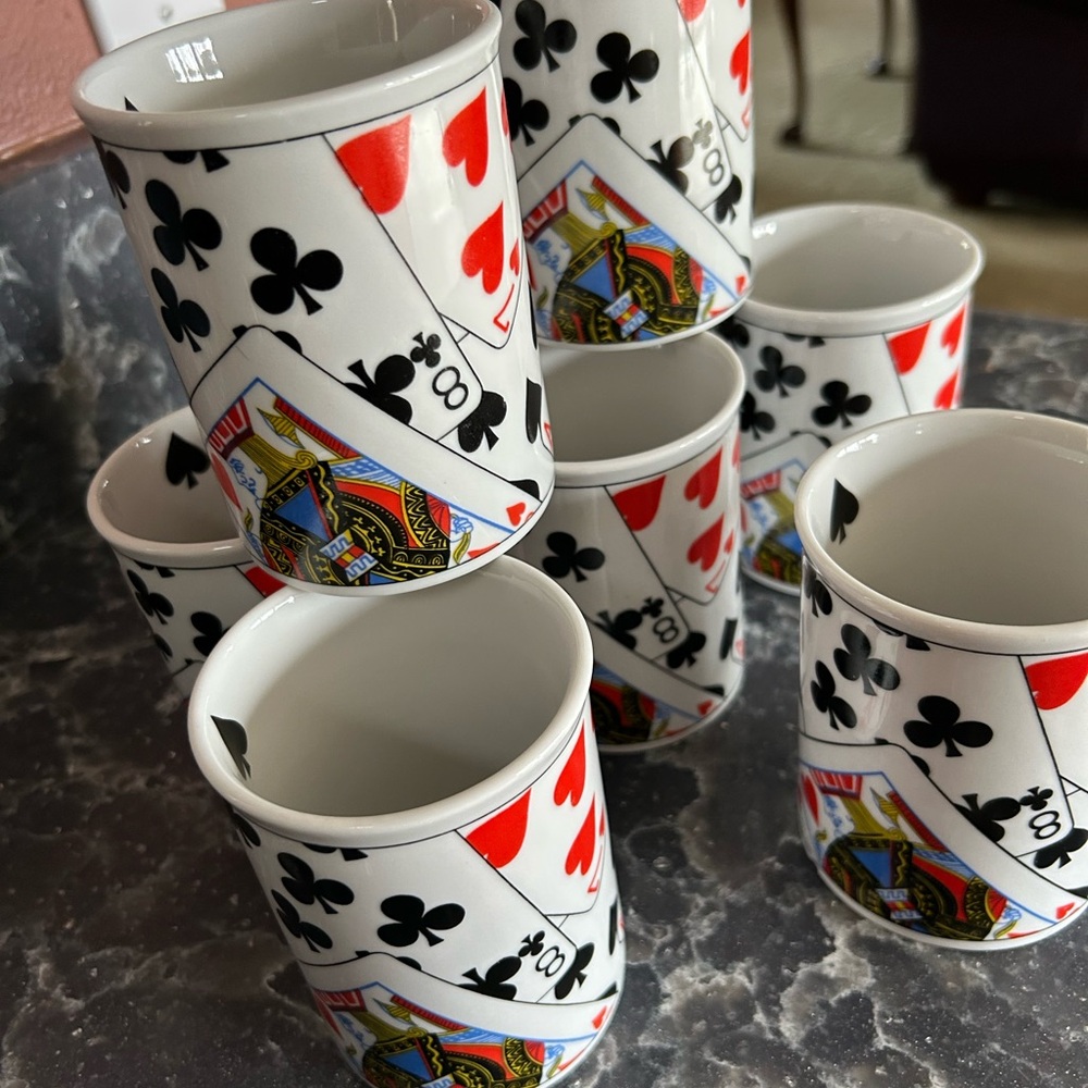 Playing Card Design Coffee Set of 4.